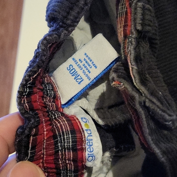 BABY Corduroy and Shirt Set 12 months Green and Brown - Picture 5 of 5